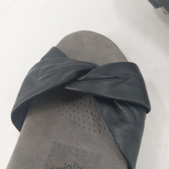 SAS Tripad Comfort Sandals Black Leather Size 5.5 M Twisted Open Toe Slingback - Picture 9 of 11